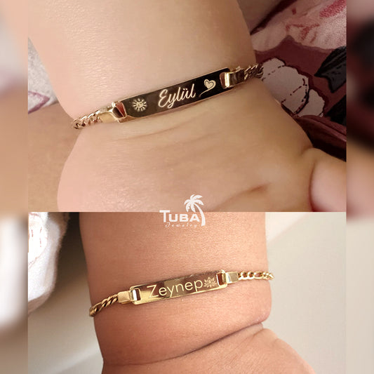 14 Ayar Altın Bebek Künyesi