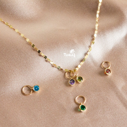 14 Ayar Altın Doğum Taşı Kolye