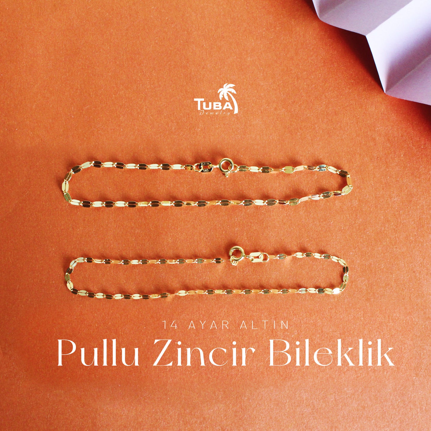 14 Ayar Altın Pullu Bileklik