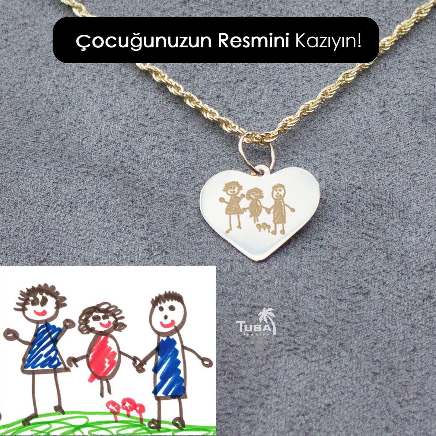 14 Ayar Altın Kalpli Kolye
