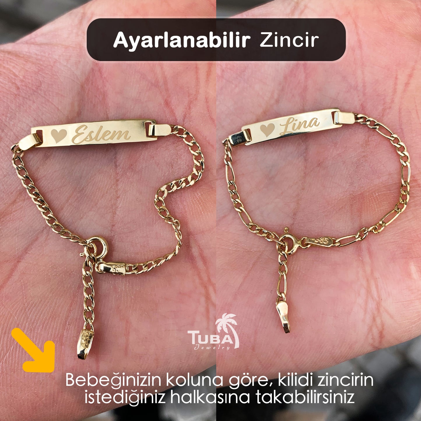 14 Ayar Altın Bebek Künyesi