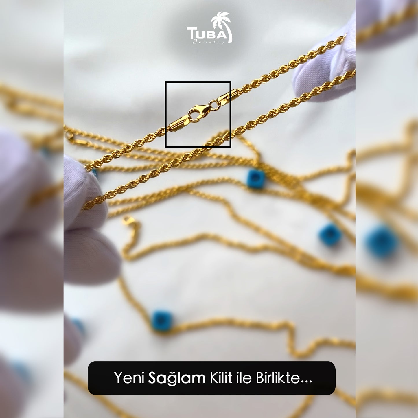14 Ayar Altın Halat Burgu Bileklik