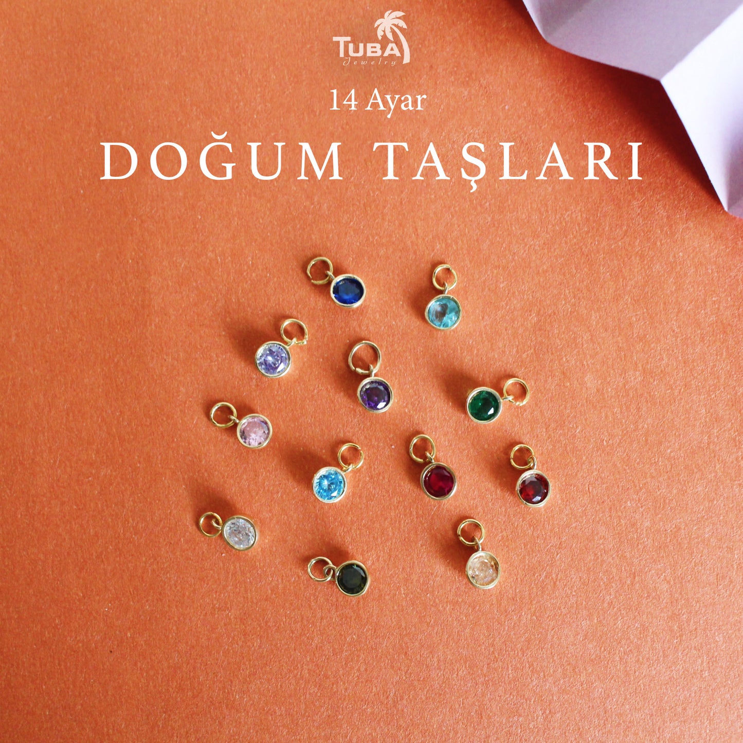 14 Ayar Altın Doğum Taşı Kolye