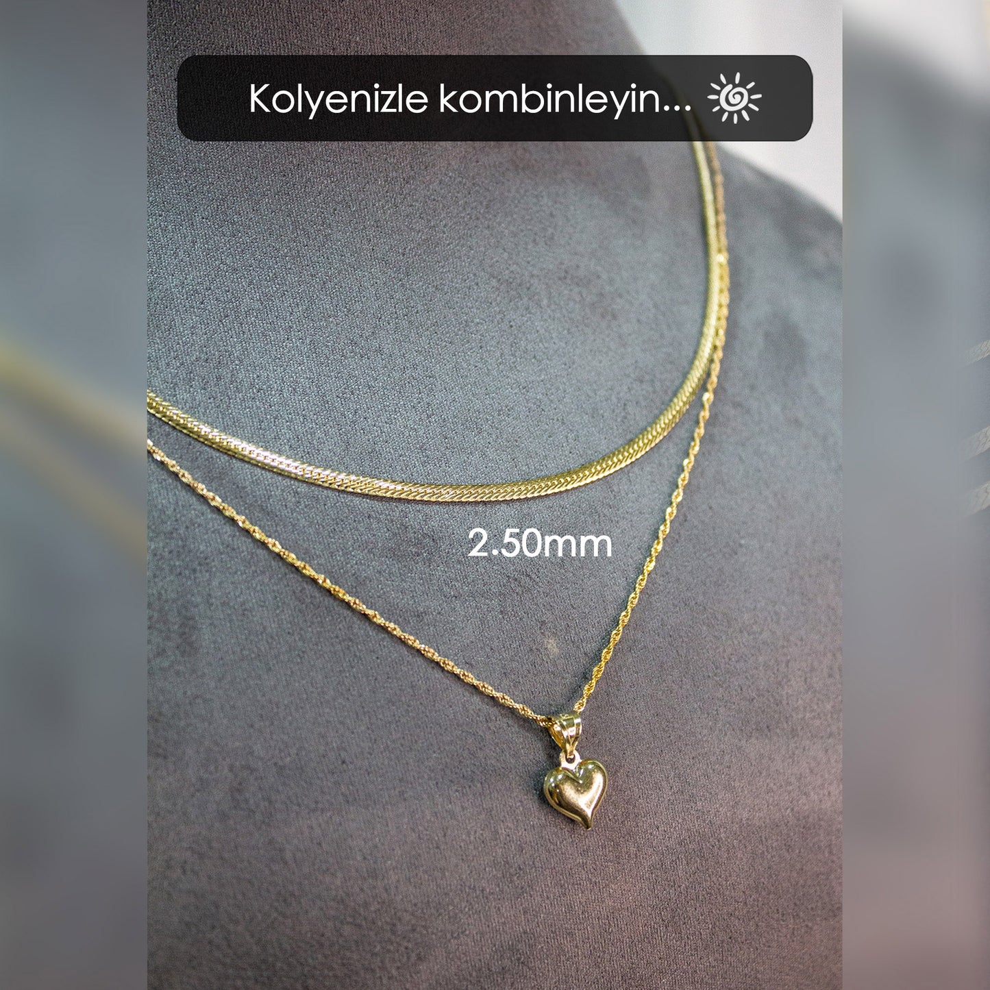 14 Ayar Altın İtalyan Ezme Zincir Kolye